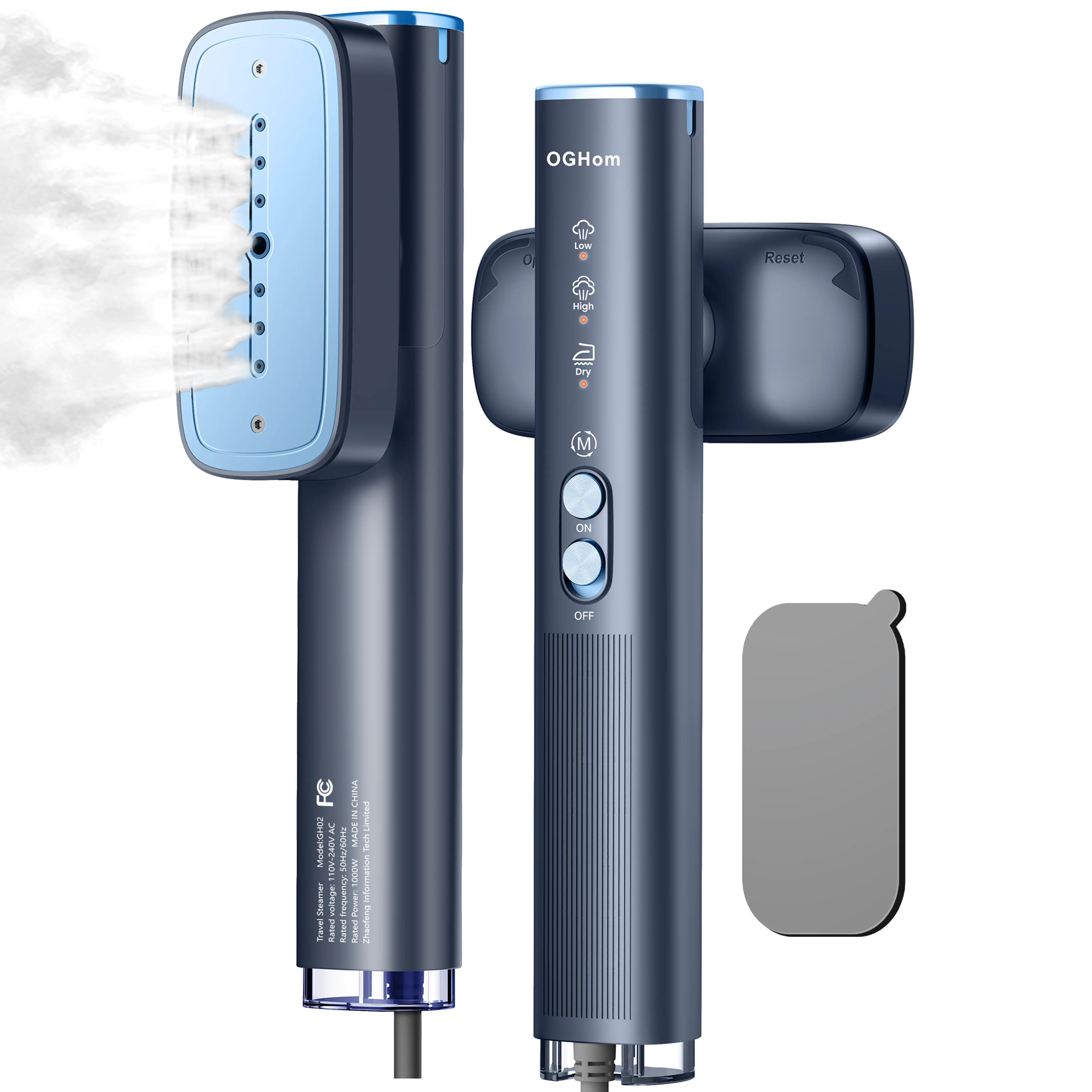 【SummerWins】OGHom Clothes Steamer, Travel Steamer, 2-in-1 Handheld Steamer, 110-240V Portable Clothing Steamer for Global Use, 30s Fast Heat-Up Wrinkle Remover for Global Use, 1000W Powerful Steam, Lightweight , Travelers & Family, Summerwins
