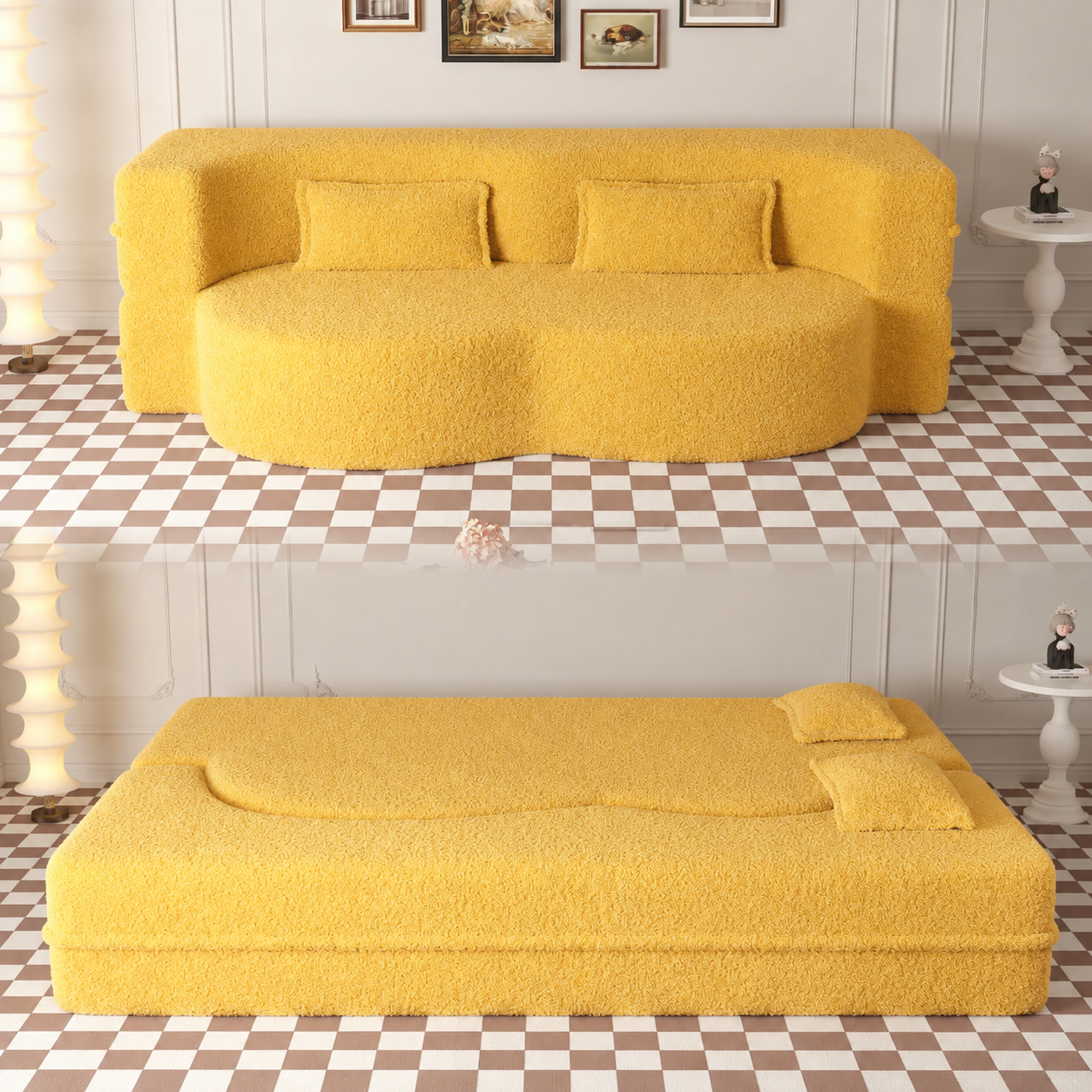 78" Convertible Boneless Futon Sofa Bed, Sleeper Sofa for Living Room