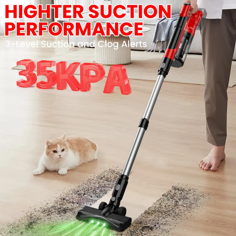 【Father's Day Gifts】 350W Cordless Vacuum Cleaner for Milwaukee M18 Battery/for Dewalt 20v Battery/ for Makita 18V Battery, 35kPa Brushless Lightweight Stick Vacuum with 3 Mode Suction, 6 in 1 Stick Vacuum Cleaner with HEPA TOr Floor, Carpet, Car