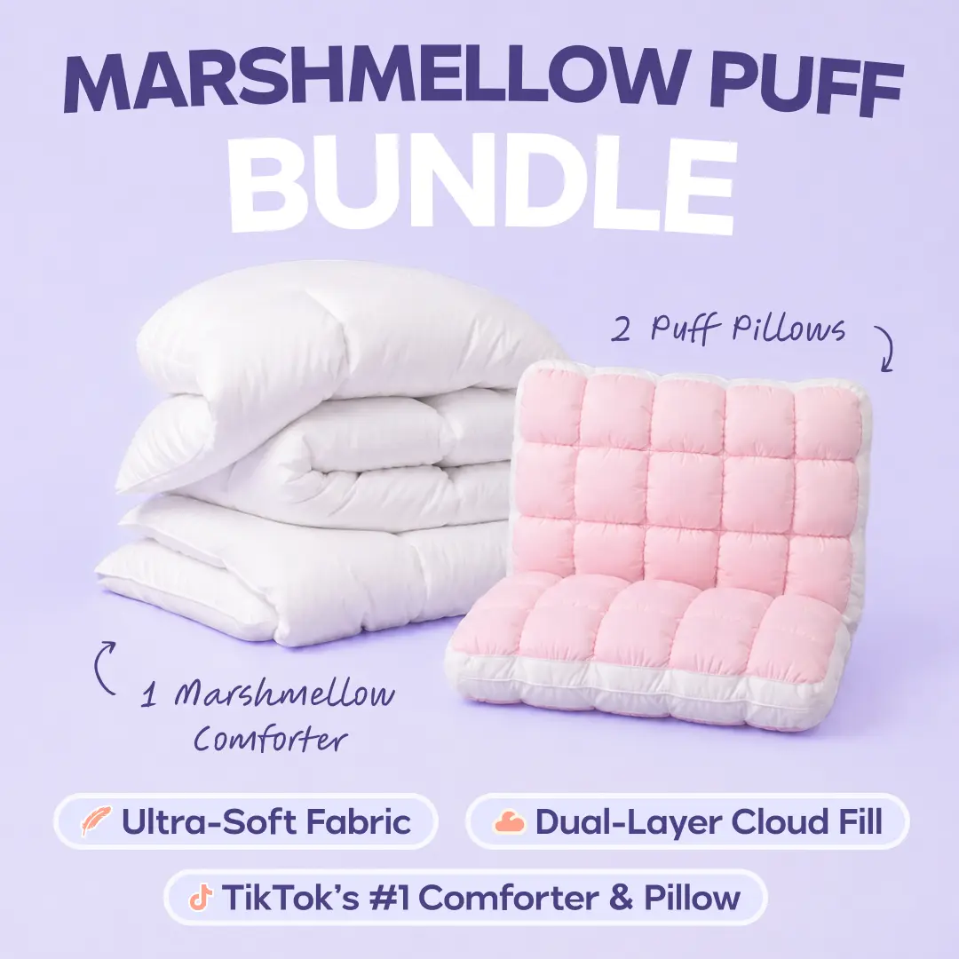 推荐标题  Cloud Soft Comforter Set King – Ultra-Fluffy Lightweight Comforter with 2 Cooling Puff Pillows