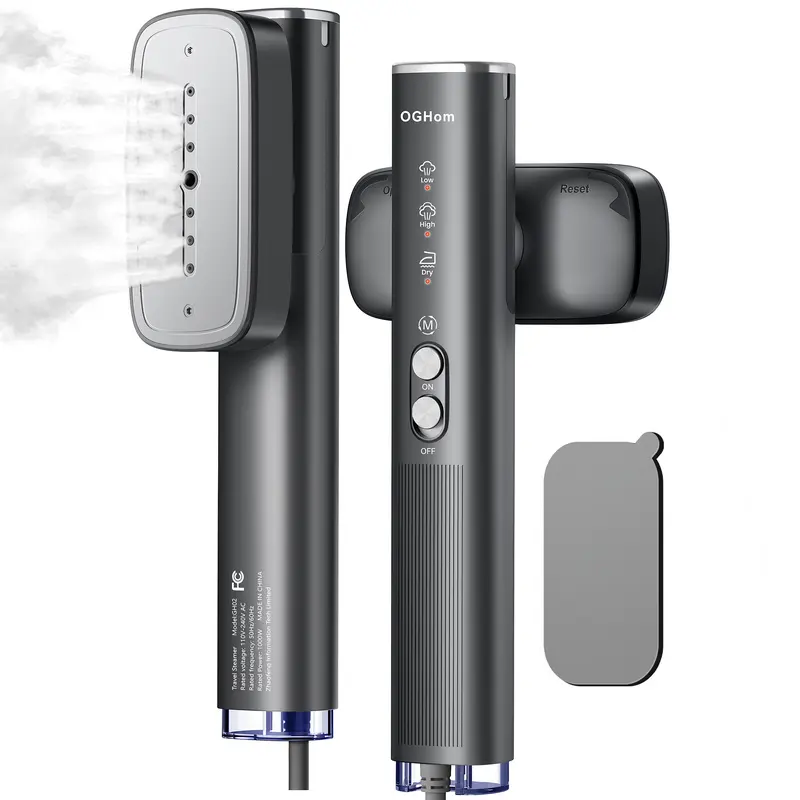 【SummerWins】OGHom Clothes Steamer, Travel Steamer, 2-in-1 Handheld Steamer, 110-240V Portable Clothing Steamer for Global Use, 30s Fast Heat-Up Wrinkle Remover for Global Use, 1000W Powerful Steam, Lightweight , Travelers & Family, Summerwins