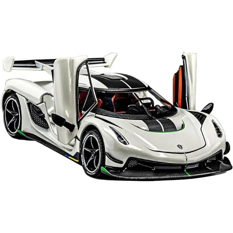 1/24 Scale Koenigsegg Jesko Therija Alloy Diecast Collectible Toy Car Model, with Sound and Light Effects, for 36 Months-12 Years Old Kids