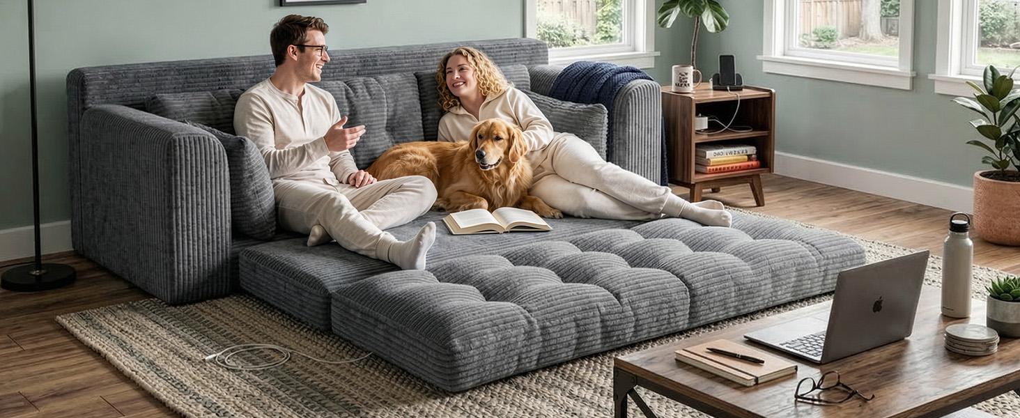 Raybee 2-3 Seater Folding Convertible Sofa Bed, Boneless Pull-Out Sleeper Sofa with Pillows, Tufting Corduroy Upholsted Foldable Floor Couch Comfy Lounge with High Resilience & High Density Foam for Small Space Living Room Bedroom, Black, Gray, White Raybee 2-3 Seater Folding Convertible Sofa Bed, Boneless Pull-Out Sleeper Sofa with Pillows, Tufting Corduroy Upholsted Foldable Floor Couch Comfy Lounge with High Resilience & High Density Foam for Small Space Living Room Bedroom, Black, Gray, White