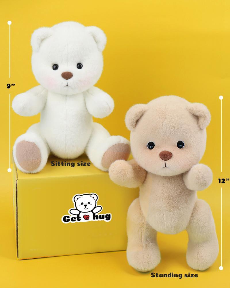 Dress Up Teddy Bear | Getahug 12 Inches Stuffed Animal for Collectible Toy Gift, Summervibes,Interchangeable Outfits Mink Hat,Blue shark,Pink Dino,Fluffy Elephant & Love Heart Sweater,Moderate Size Plushies Toy