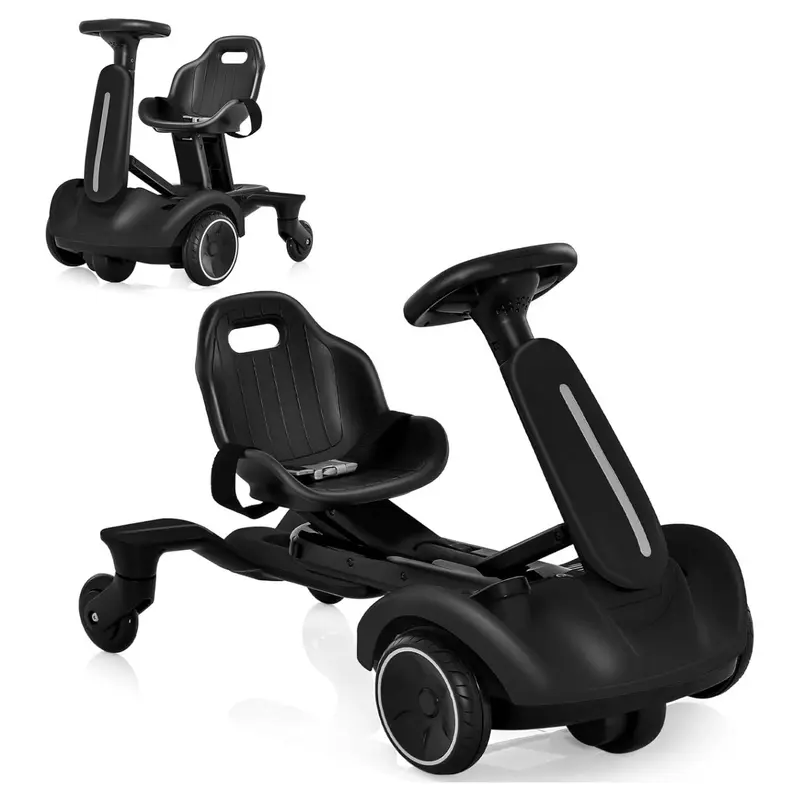 Costzon 6V Electric Ride On Car - Kids Drift Go Kart for 3+, 360-Degree Spin, 2-Position Adjustable Seat (Up-Down/Front-Back), 2.6-3 MPH Max Speed, Horn & Engine Sounds, Outdoor Kids Stuff, Cool Gifts for Toddlers, Kids Outdoor Play, Outdoor Gadgets