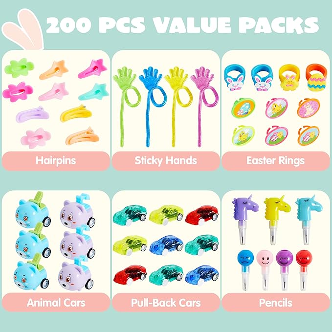 36pcs/48pcs/60pcs/80pcs/100pcs/120pcs/144pcs/160pcs/200pcs Prefilled Easter Eggs Toys and Stickers for Easter Egg Hunt, Filled with Toys Party Favors for Kids Boys Girls Easter Eggs Hunt, Basket Stuffers Fillers, Easter Egg Dye Decoration Kit
