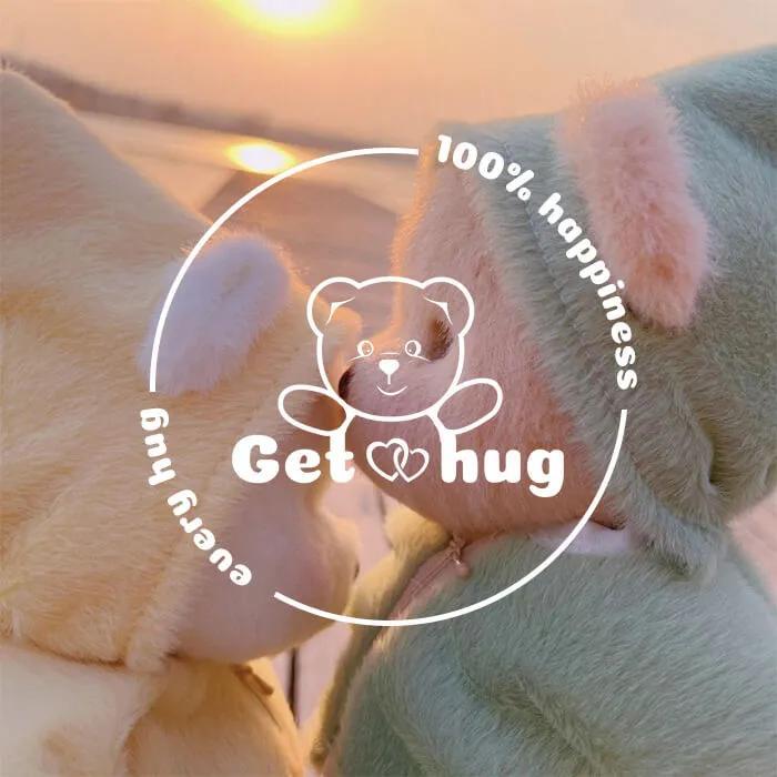 Dress Up Teddy Bear | Getahug 12 Inches Stuffed Animal for Collectible Toy Gift, Summervibes,Interchangeable Outfits Mink Hat,Blue shark,Pink Dino,Fluffy Elephant & Love Heart Sweater,Moderate Size Plushies Toy
