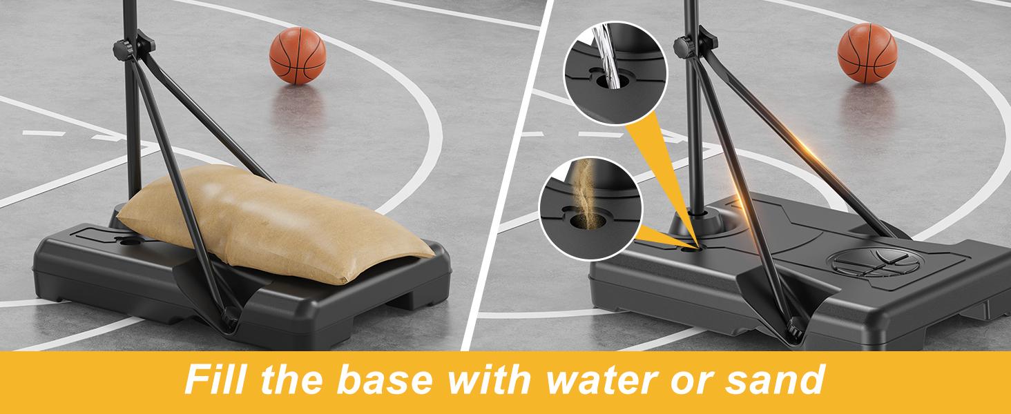 CuLiDing Kids Height-Adjustable Indoor-Outdoor Basketball Stand (3ft-5.8ft) Ball Sports Equipment with Timer, Weatherproof Base, Portable Durable, Teenage Boy Gifts, Outdoor Play Toys