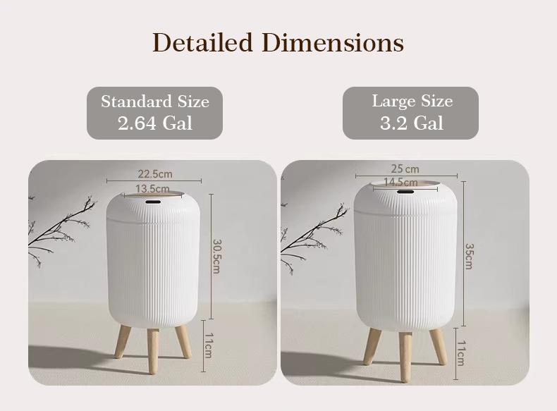 Pukomc Smart Induction Waterproof Trash Can for Bathroom, Bedroom, Office Nordic Style, Household Items Saving Space Motion Sensor Multifunctional Home Goods Environmentally Friendly Automatic summerwins