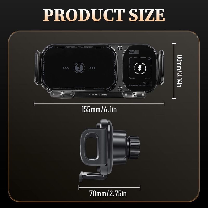 2-in-1 Wireless Car Charger & Pad / Phone Holder