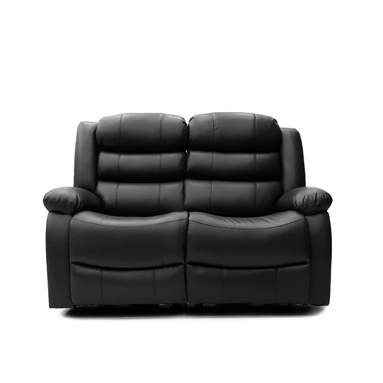 Black Electric Recliner Suite with Drinks Tray