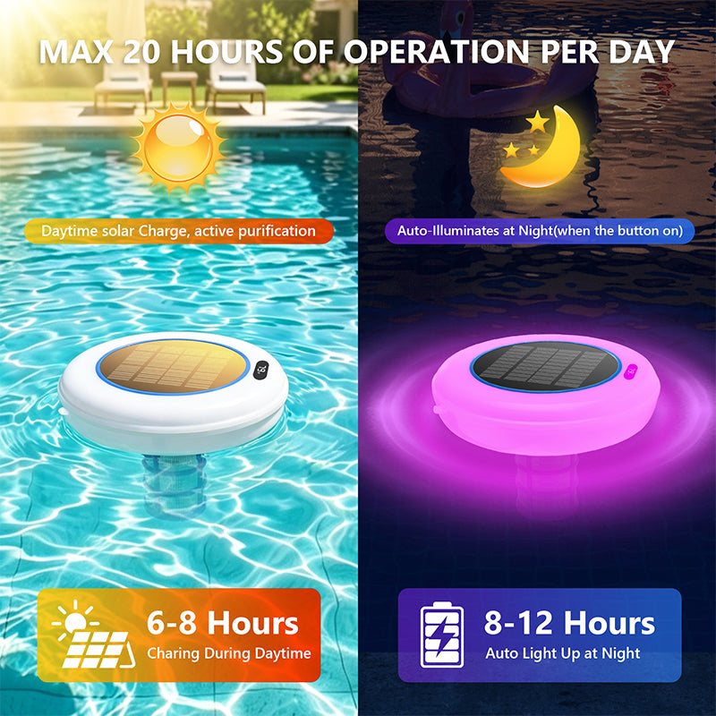 Solar Powered Pool Ionizer with LED Light