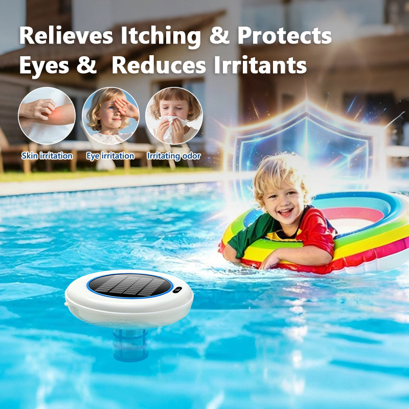 Solar Powered Pool Ionizer with LED Light
