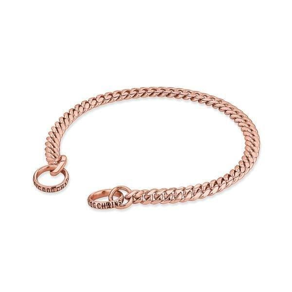 Rose Gold Training Dog Collar Cuban Link Premium