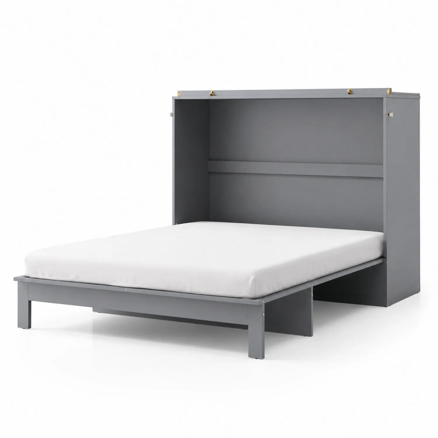 Letto a Scomparsa Matrimoniale in Legno Grigio 200x160 cm-Veltrivoqor