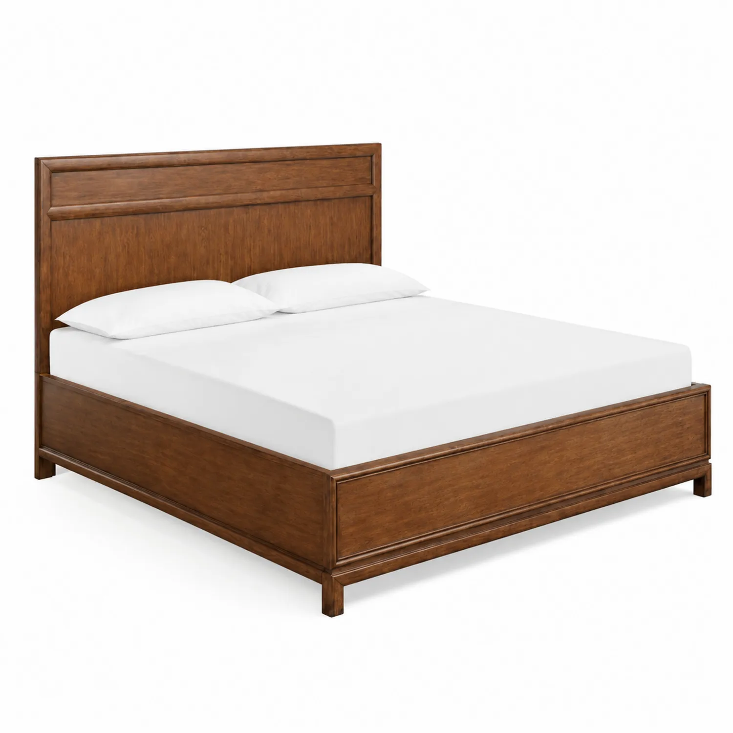 Letto matrimoniale in legno marrone con testiera 160x200 cm-Veltrivoqor