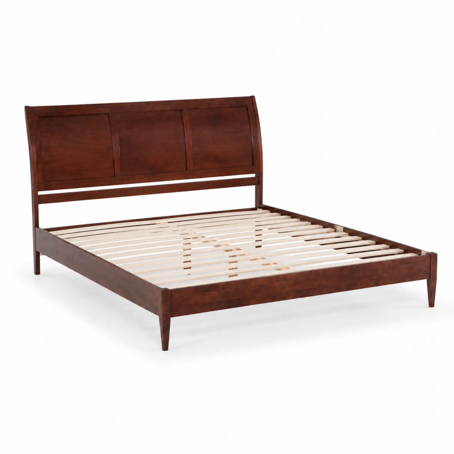 Letto a piattaforma matrimoniale in legno di pino marrone 200x160 cm-Veltrivoqor
