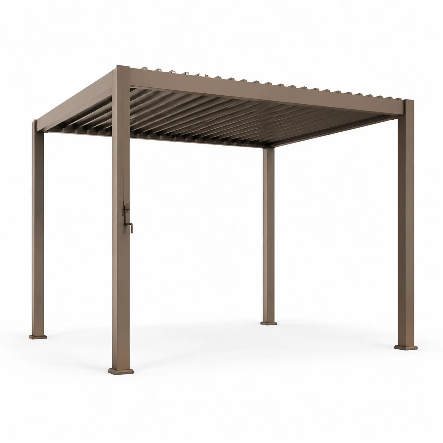 Pergolato in Alluminio 3x3 m Marrone-Veltrivoqor
