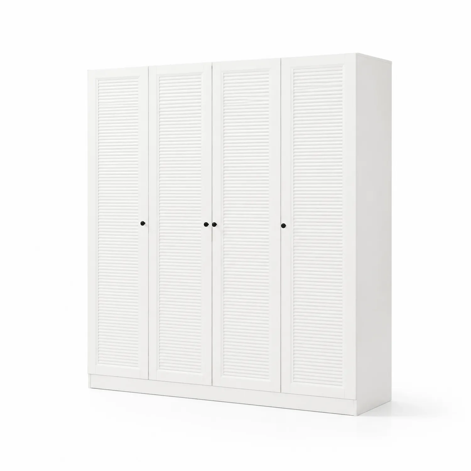 Armadio 4 Ante in Legno Bianco 200x180x60 cm-Veltrivoqor