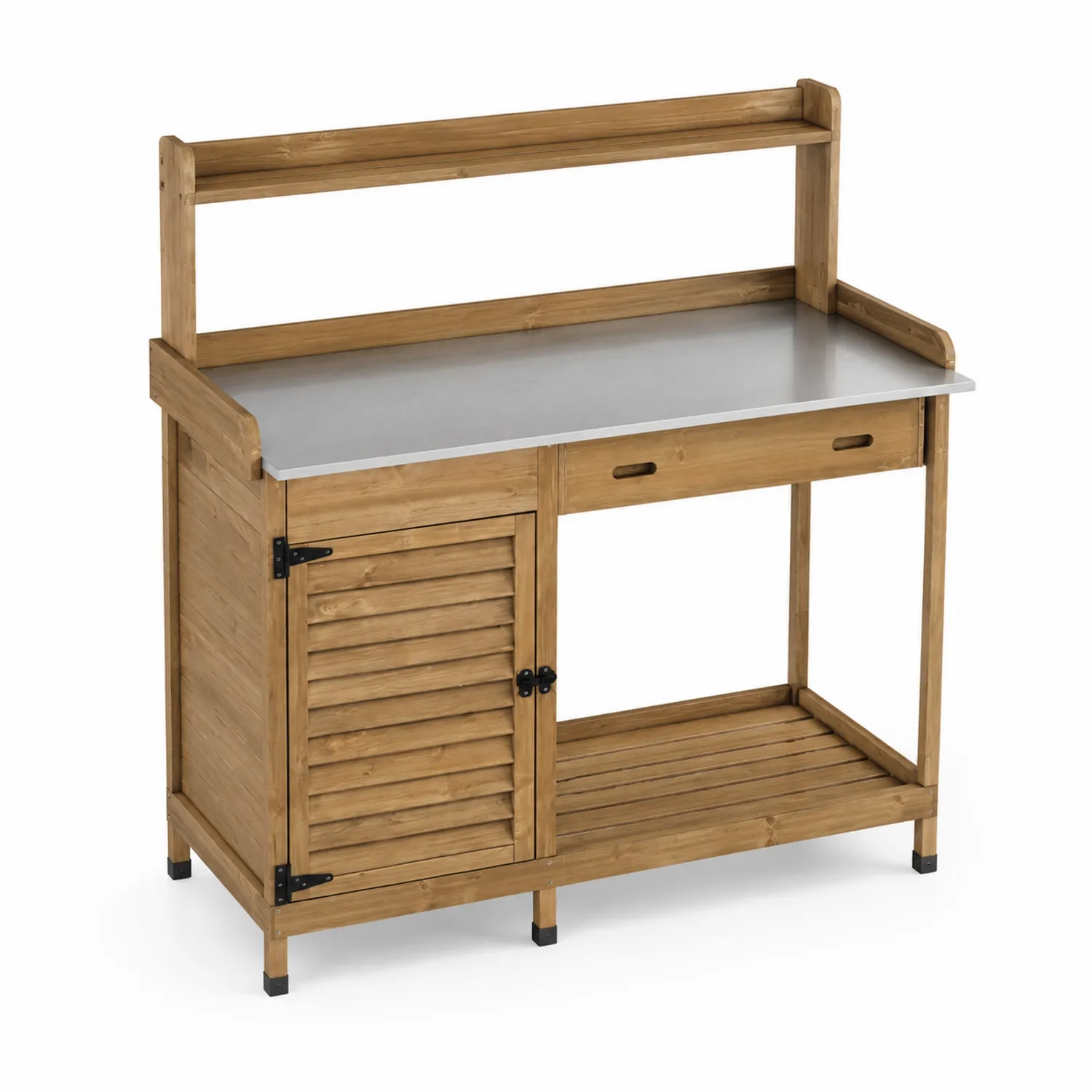 Tavolo da lavoro in legno e acciaio 120x60x80 cm-Veltrivoqor