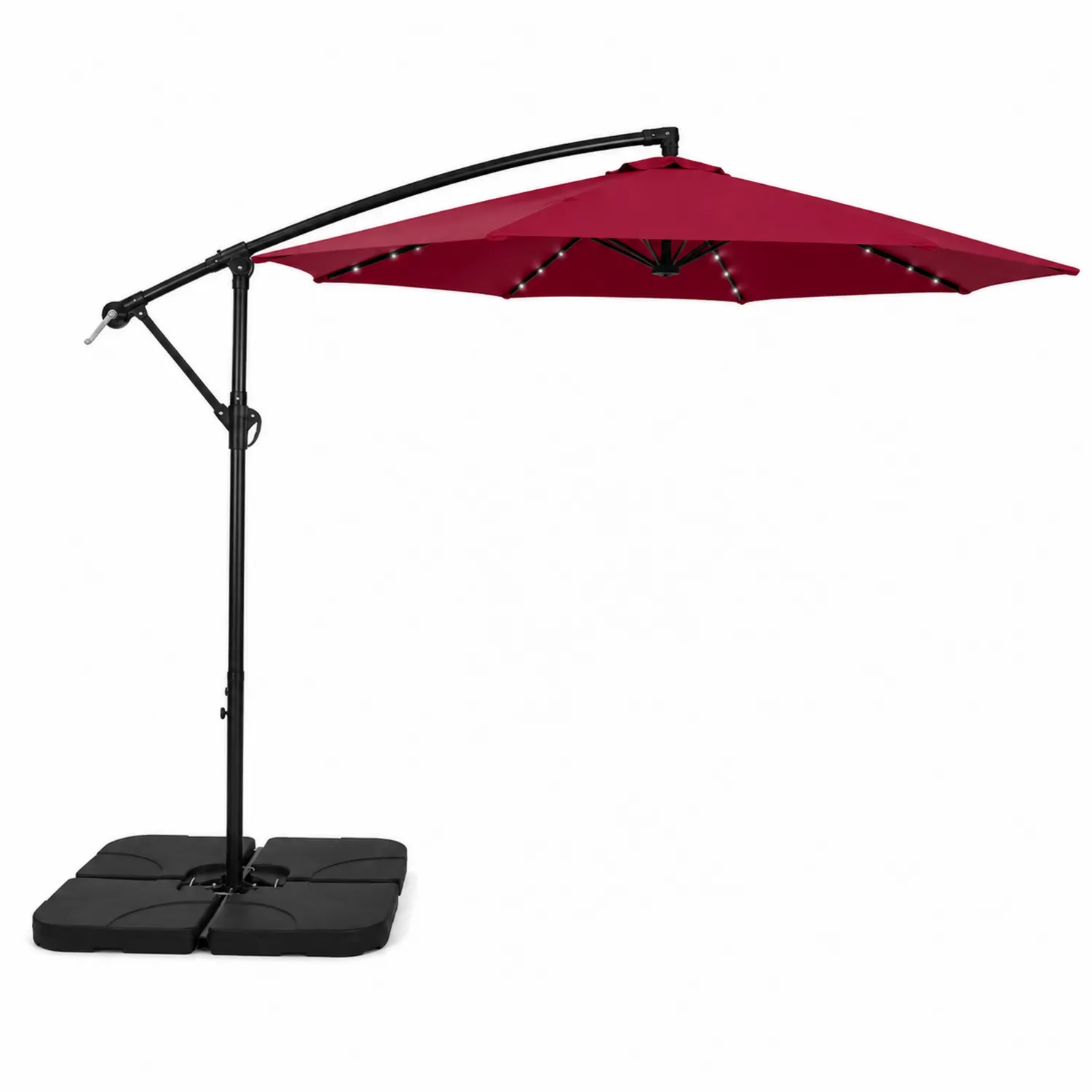 Ombrellone a braccio laterale 300 cm rosso poliestere-Veltrivoqor