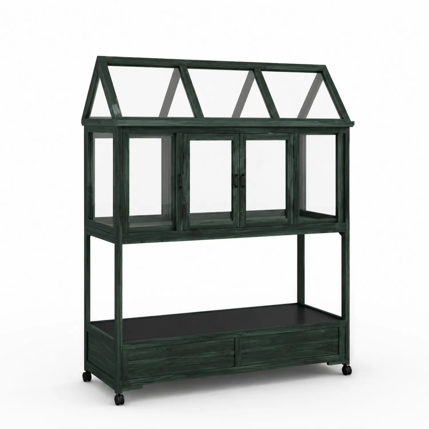 Serra in Legno e Vetro Temperato con Ruote-Veltrivoqor