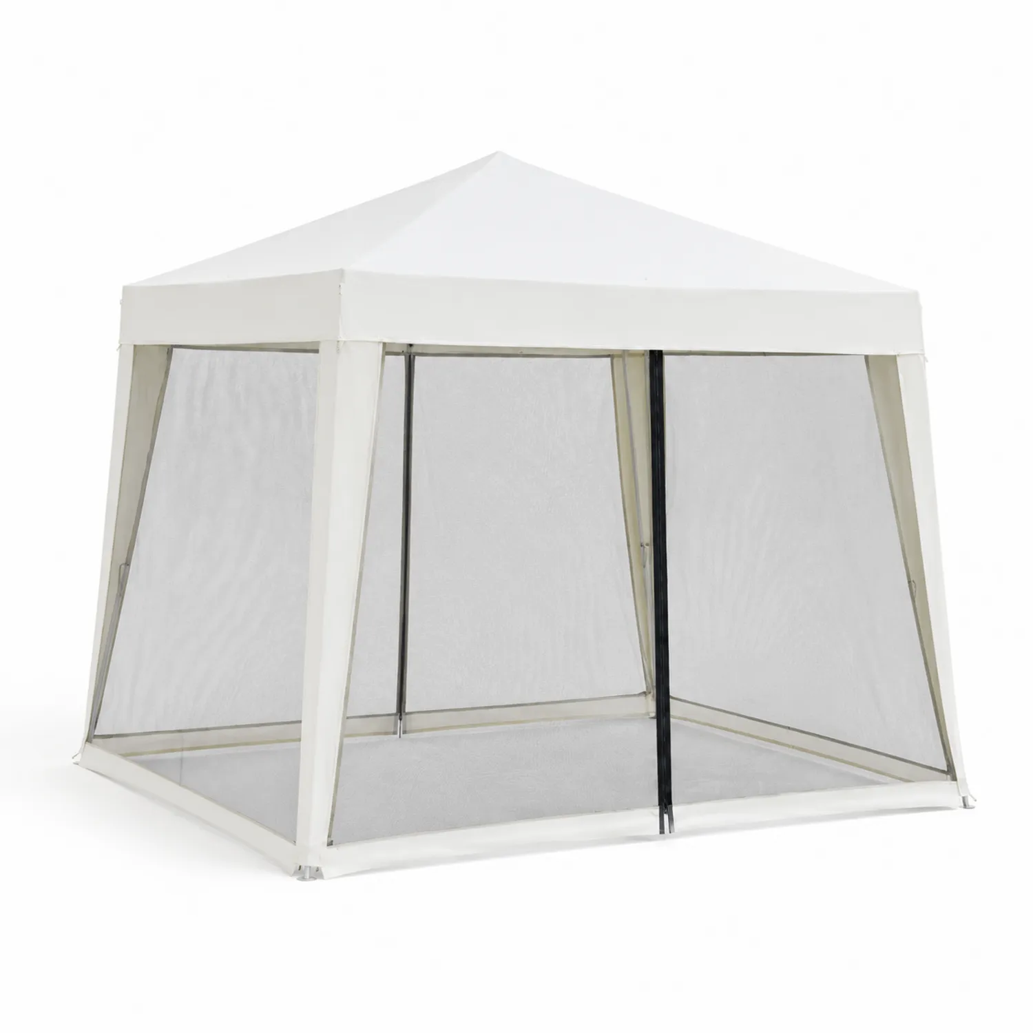 Gazebo da Giardino in Metallo con Copertura in Tessuto Bianco-Veltrivoqor