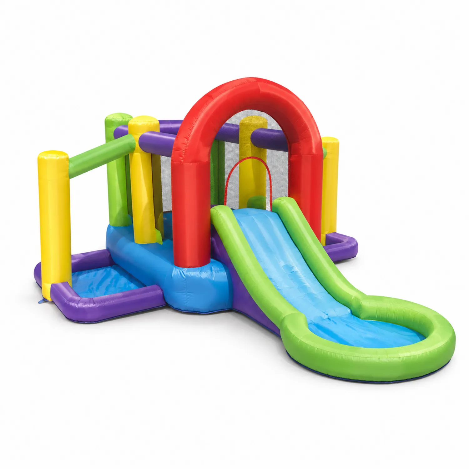 Scivolo Gonfiabile Multicolore in PVC con Piscina-Veltrivoqor