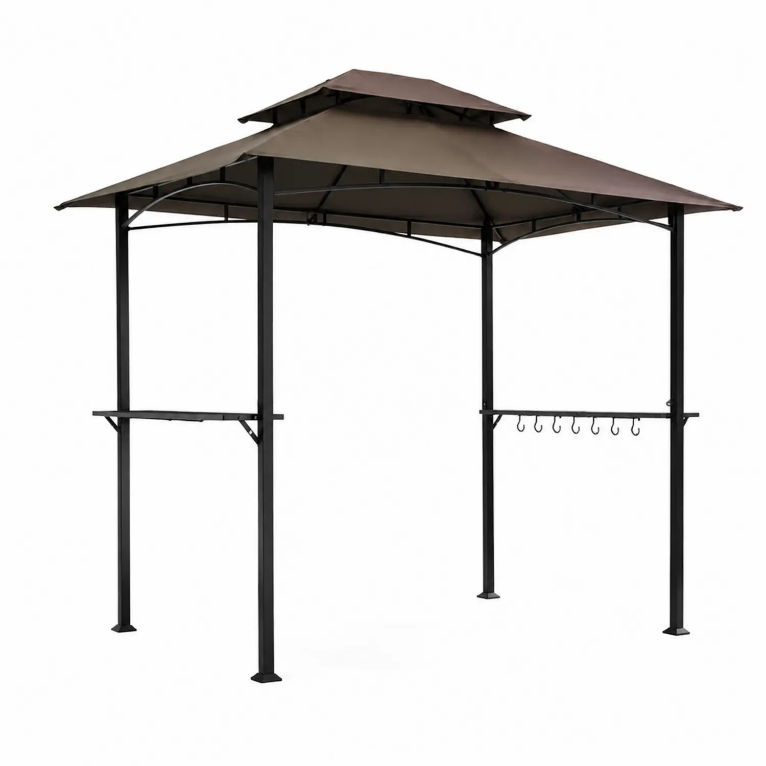 Gazebo da Giardino in Metallo con Tetto in Poliestere-Veltrivoqor