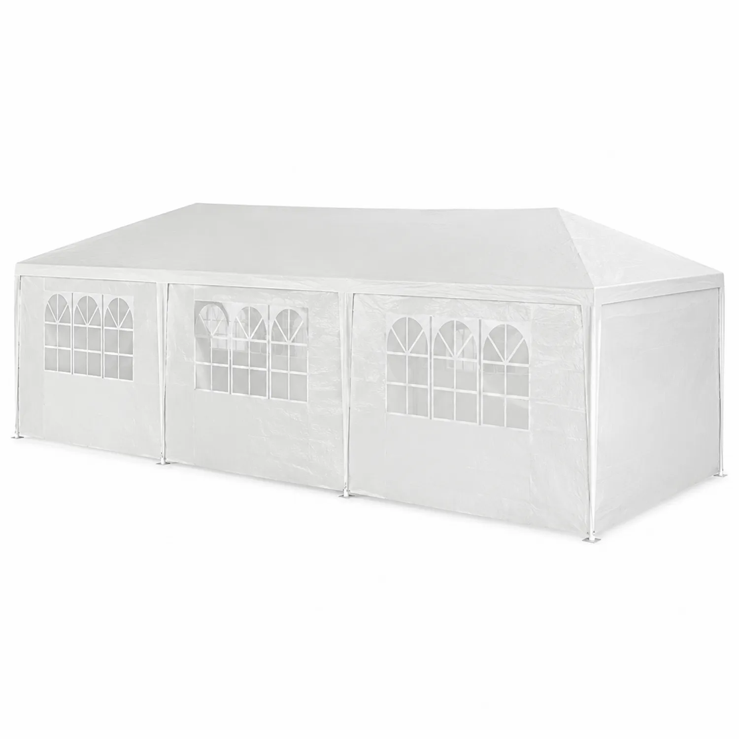 Gazebo tendone da esterno 6x3m PVC Bianco-Veltrivoqor