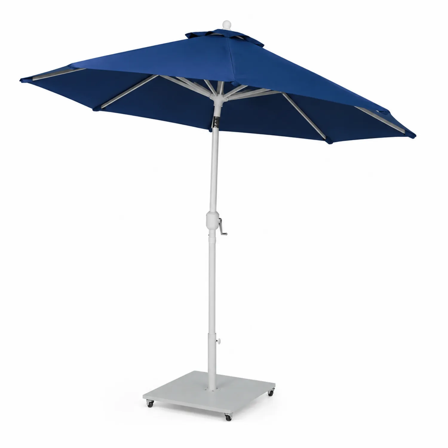Ombrellone in Metallo con Tessuto Poliestere Blu, Altezza Regolabile-Veltrivoqor