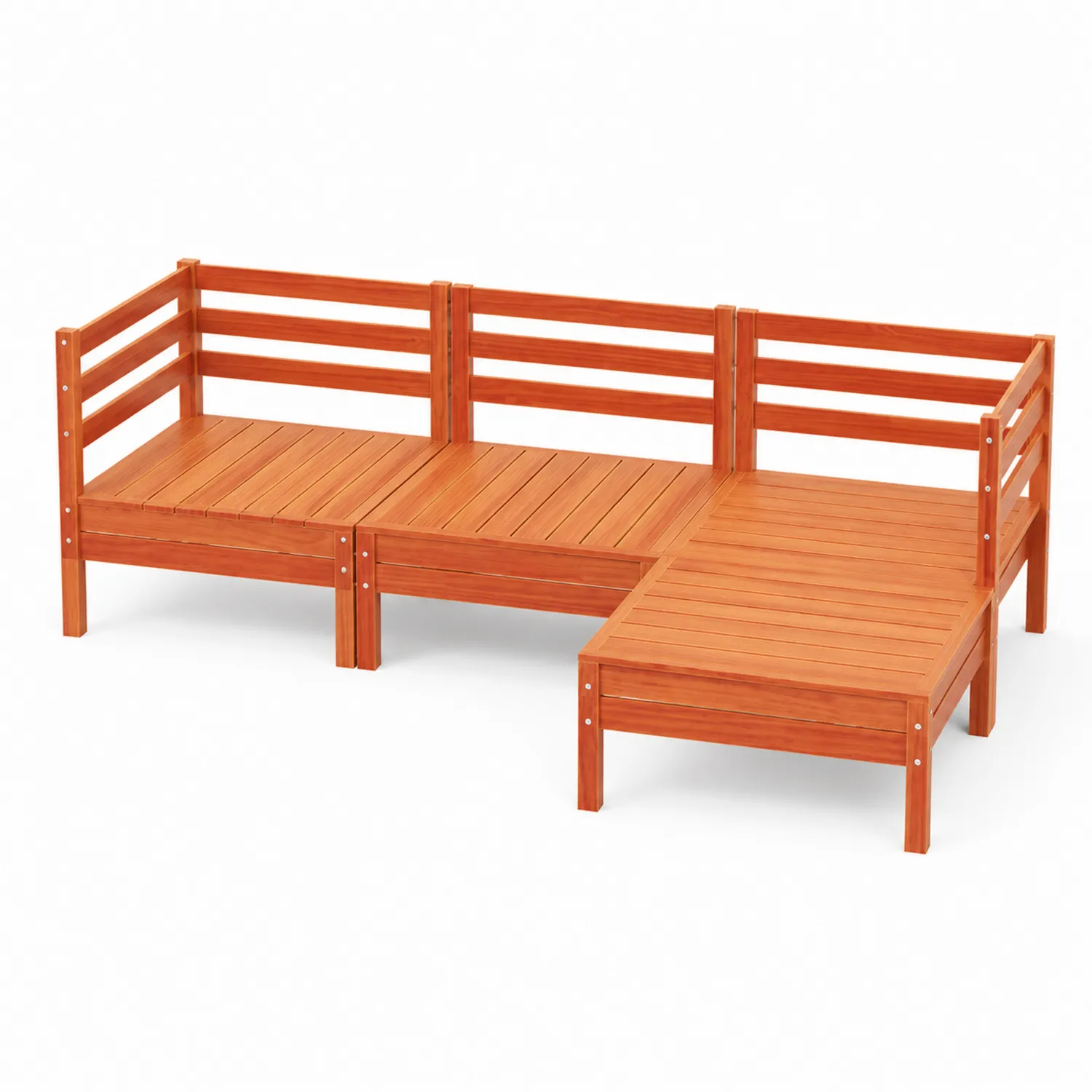 Divano modulare da esterno in legno di acacia-Veltrivoqor