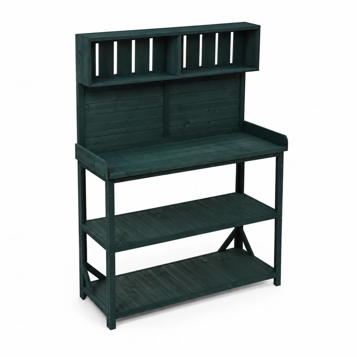 Tavolo da giardinaggio in legno di pino verde 80x40x145 cm-Veltrivoqor