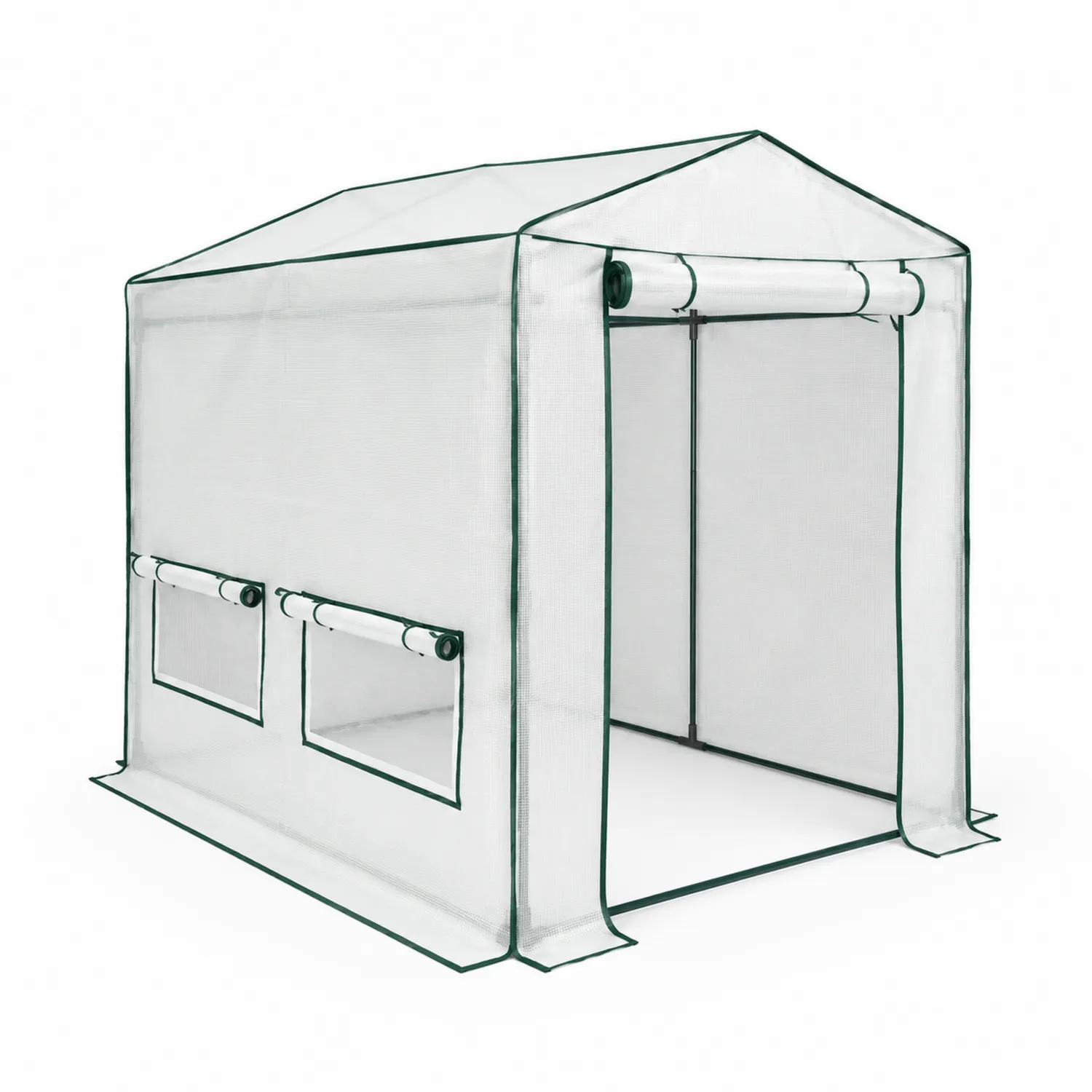 Serra da Giardino in Polietilene Metallo 143x143x195 cm Bianco/Verde-Veltrivoqor