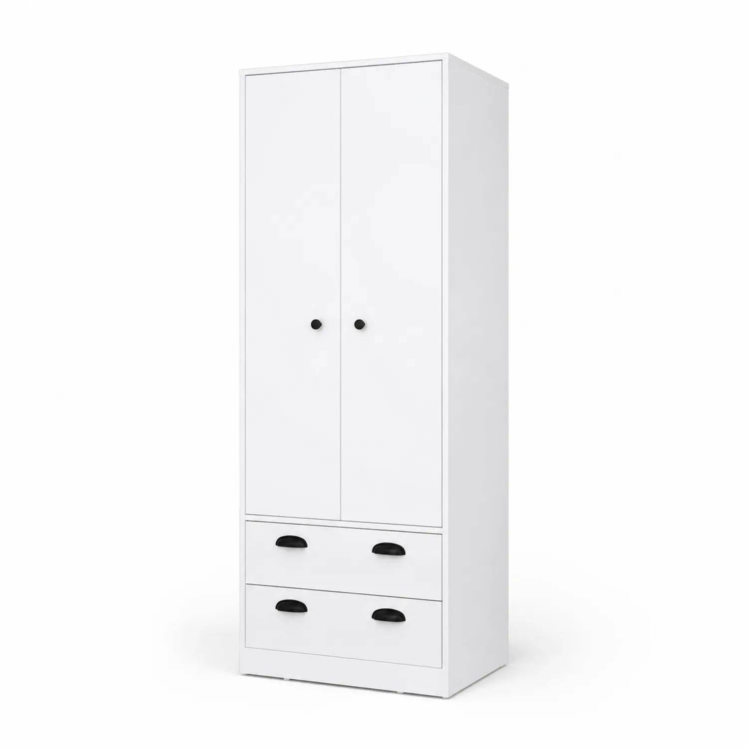 Armadio Bianco a Due Ante con Cassetti-Veltrivoqor