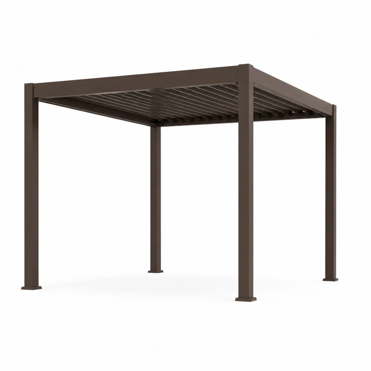 Pergola in Alluminio Quadrata 300x300x250 cm Marrone-Veltrivoqor