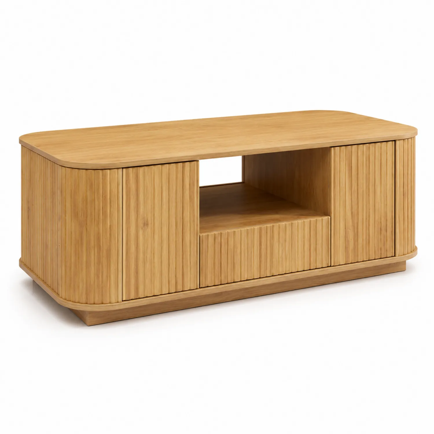 Tavolino da caffè rettangolare in bambù naturale 120x60x45 cm-Veltrivoqor
