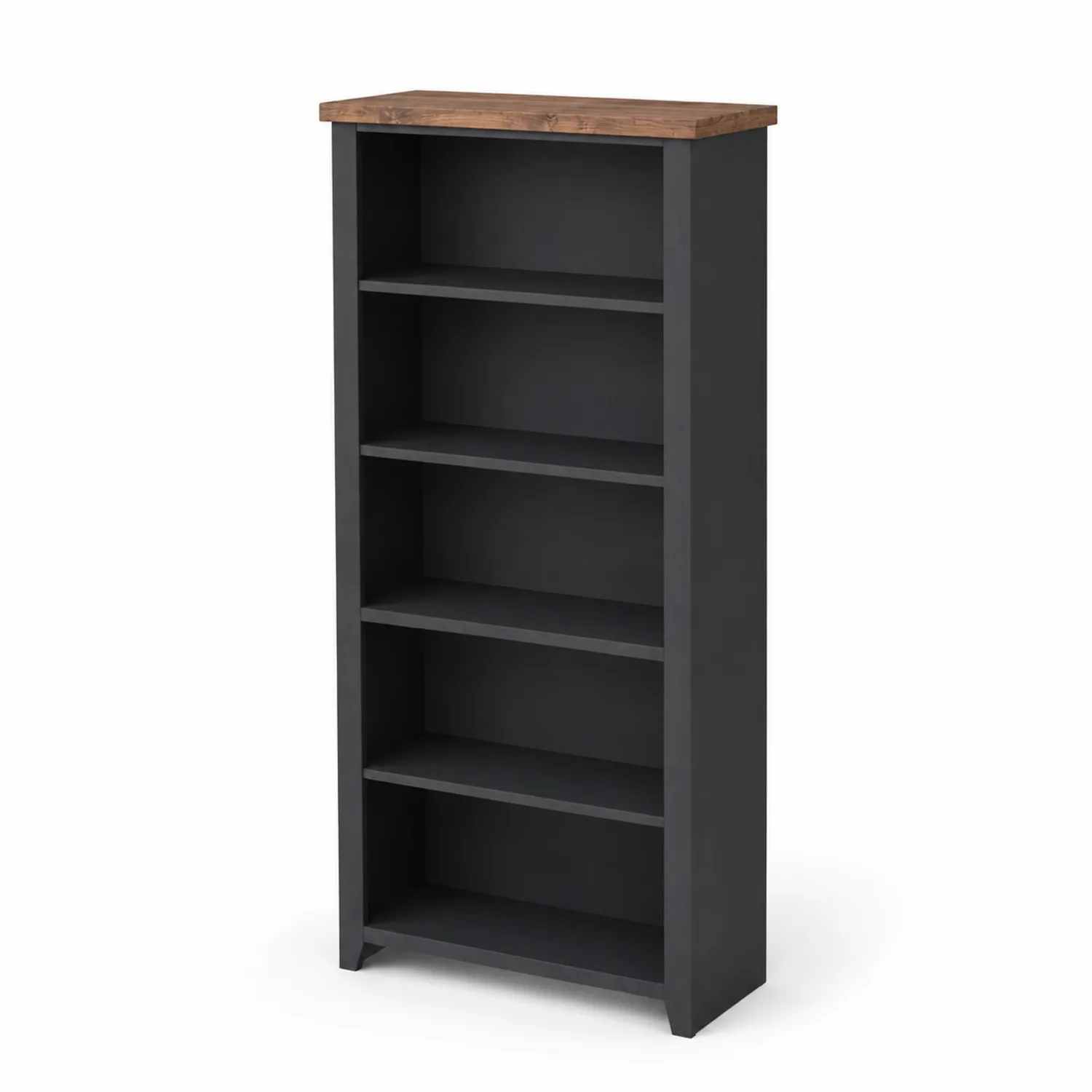 Libreria a 5 Ripiani in Legno e MDF Nero-Veltrivoqor