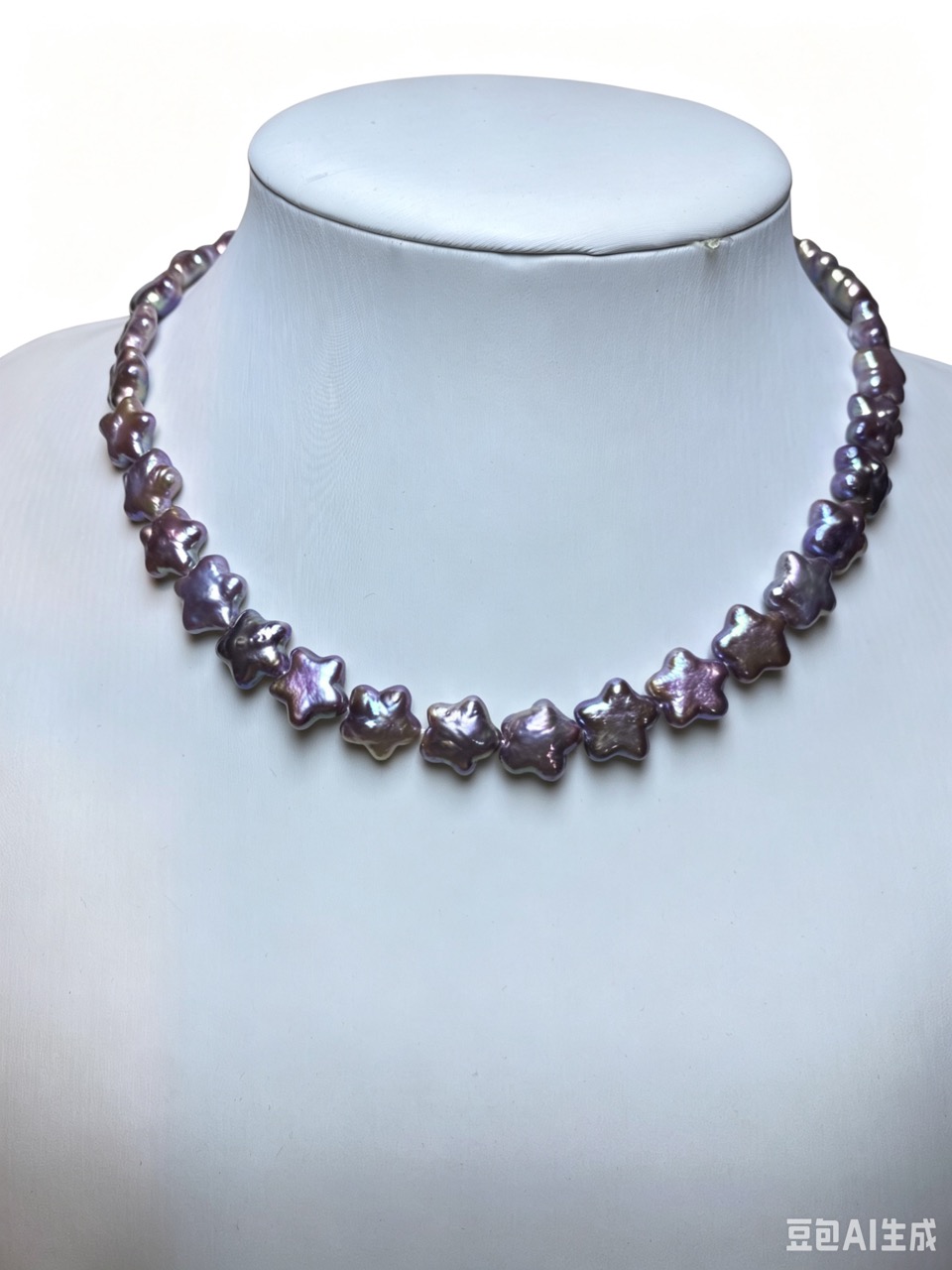 Purple Star & Iridescent Halo--Handmade Purple-Green Iridescent Star Baroque Pearl Necklace -Yasvitti Pearl Jewelry