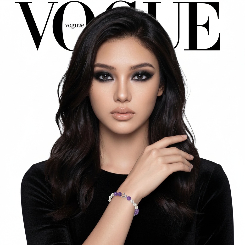 Purple Moonlight · Curated Gif---Pearl With Purple Jade Bracelet AAAAA+ Quality-Yasvitti Pearl Jewelry