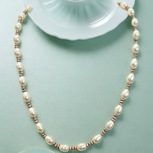 Pearlight Purple Mist--White Pearl AAAA+ Necklace With Mini Baroque-Yasvitti Pearl Jewelry