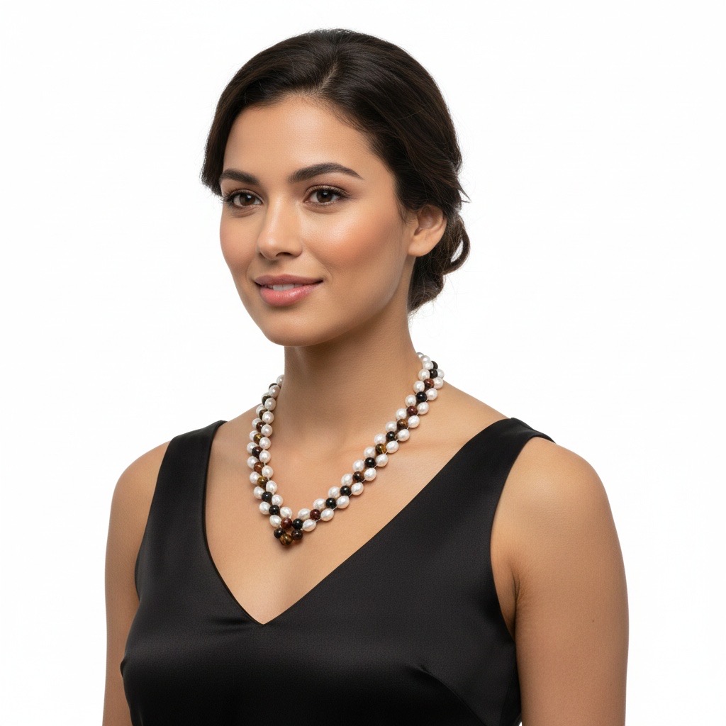 Purple Pearl & Moonlight---Handmade AAAAA+ White Pearl Jewelry Set with Purple Pearl at center