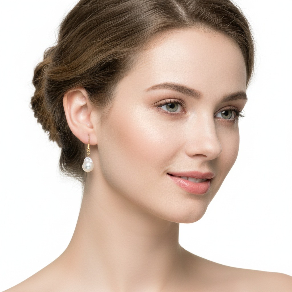 Moon Pearls & Golden Hooks--Handmade AAAAA+ Japanese Akoya Pearl Drop Earrings with Gold-Plated 925 Silver Hooks