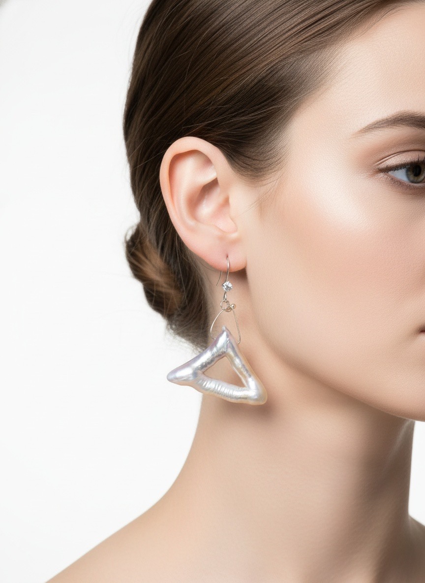 [Copy]Gourd Twin Halo Baroque Earrings--AAAAA+ Handmade Two-Tone Gourd Baroque Pearl Earrings | 925 Sterling Silver Hooks