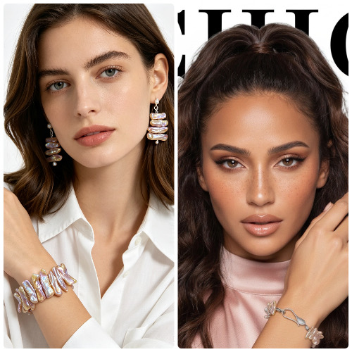 [Copy]Butterfly Shadow & Sunset Halo--Handmade AAAAA+ Double-Strand Pearl Bracelet with Zircon Silver Accents & Butterfly Silver Clasp