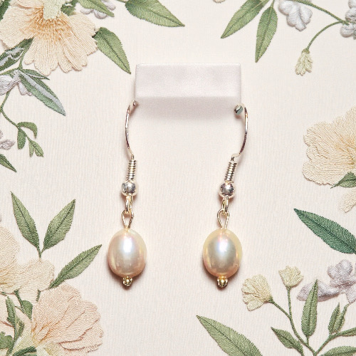 Pale Golden Green Dew Drops--AAAAAA+ Cyan Iridescent Teardrop Ear Hook | Handmade Jewelry