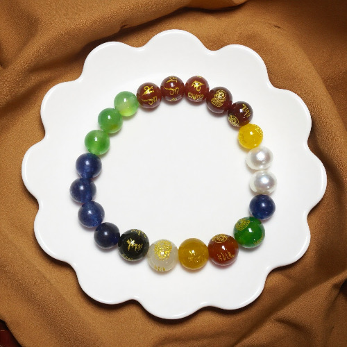 Five Blessings --- AAA+ 13mm Big Pearl With Agate Lucky Chain AAAAA+ Quality-Yasvitti Pearl Jewelry