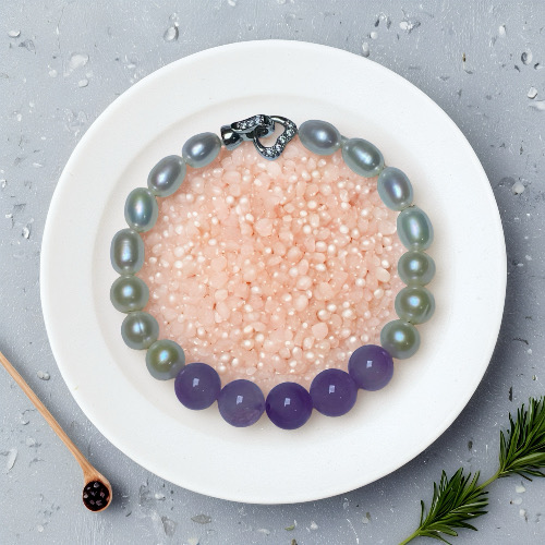 Purple Moonlight · Curated Gif---Pearl With Purple Jade Bracelet AAAAA+ Quality-Yasvitti Pearl Jewelry