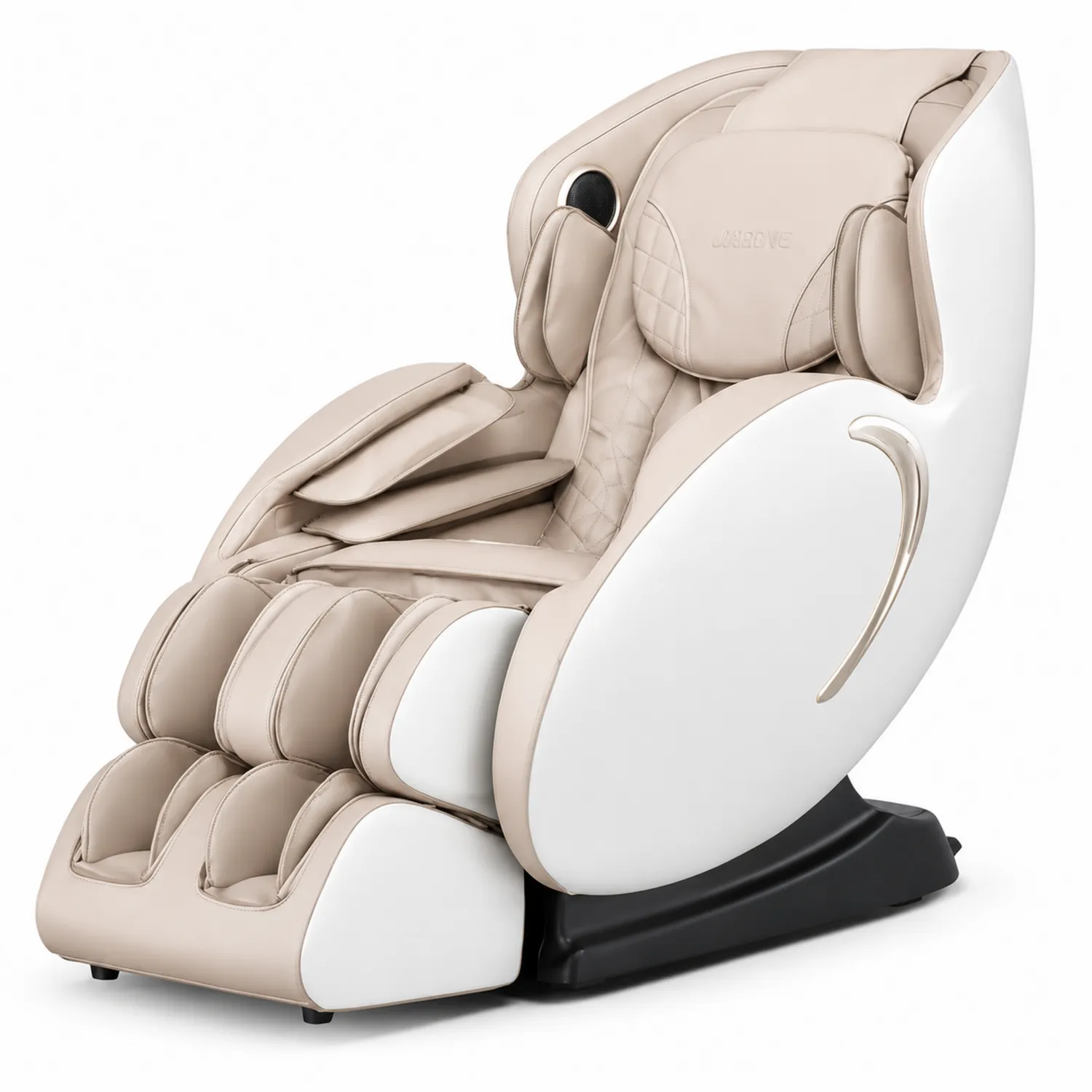Fauteuil de massage en cuir synthétique Beige/Blanc-rusticvillae