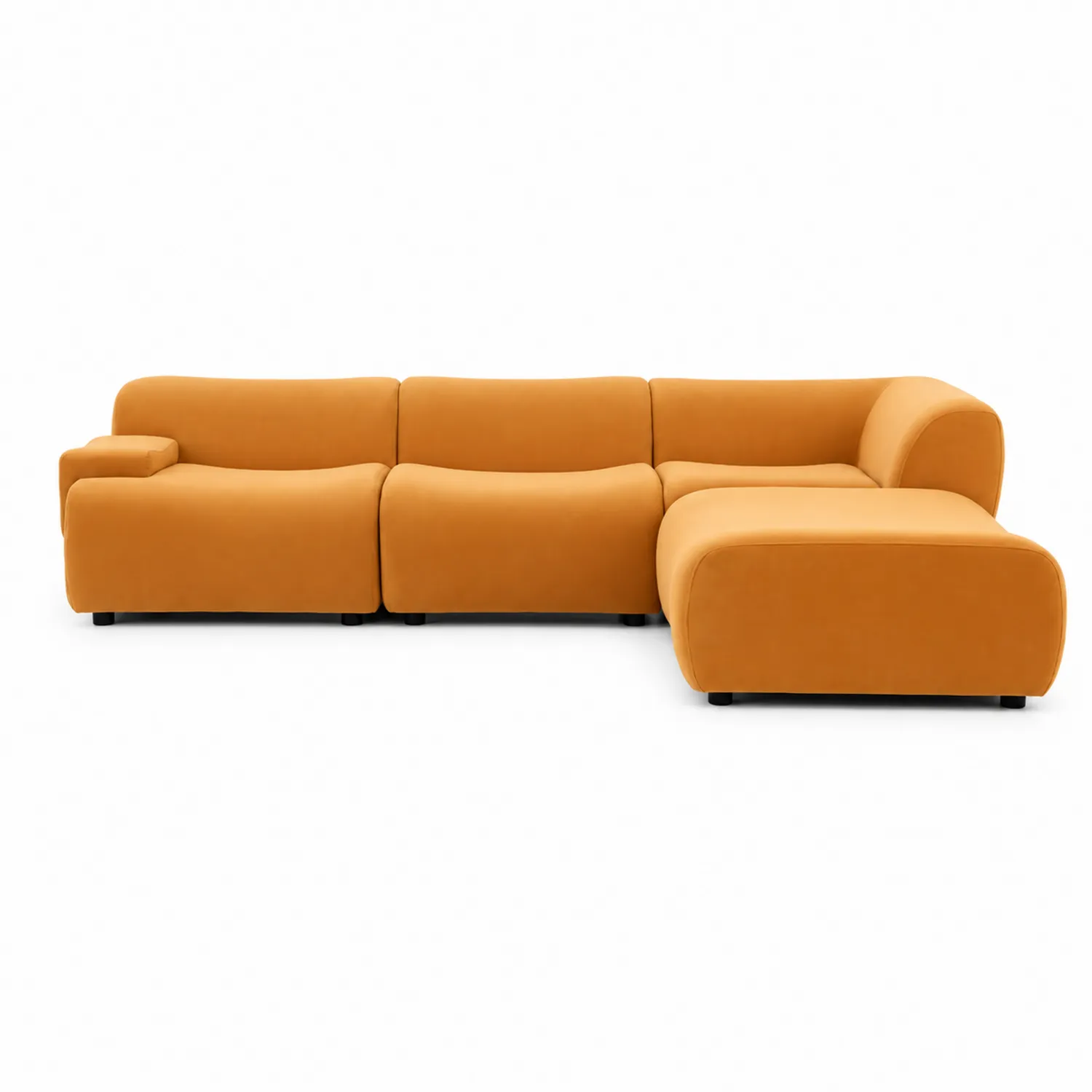 Canapé d'angle modulable en tissu orangé-rusticvillae